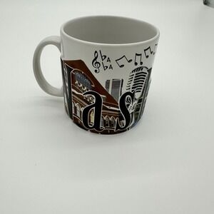 Americaware Nashville Music City Coffee Mug Tennessee Skyline Guitar 2007‎ White